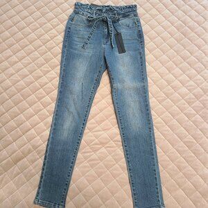 Paperbag skinny denim